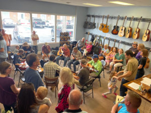 A jam session at Waynesboro Music.